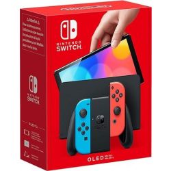Nintendo Switch OLED Neon Blue/Neon Red + Krabice (Stav A)
